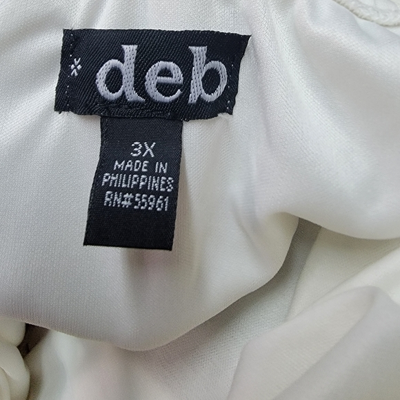 Deb Plus Ivory and Silver Strapless Cheetah Print Stretch Mini Dress Size 3X NWT - Picture 3 of 6